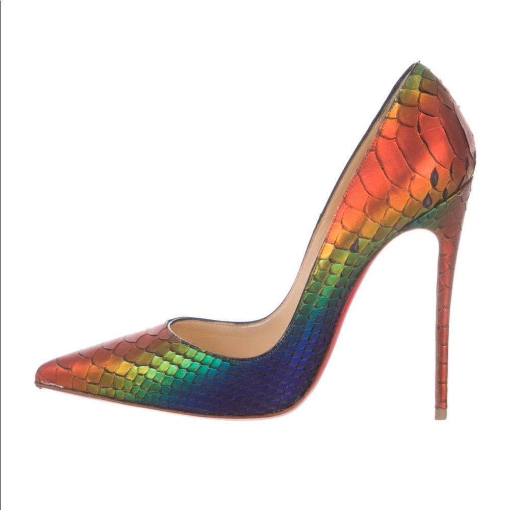 CHRISTIAN LOUBOUTIN SNAKESKIN HEELS - Picture 2 of 7